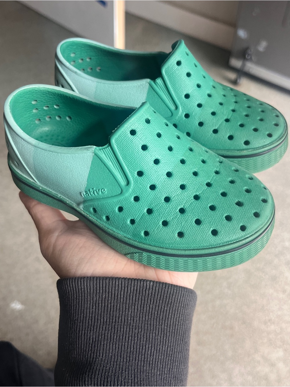 Native Shoes Miles Slip-On Kids Sneakers in Green